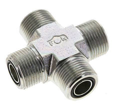 UNS 1''-14 Male Zinc plated Steel Cross ORFS 400 Bar - Hydraulic