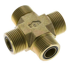 UN 1-3/16''-12 Male Zinc plated Steel Cross ORFS 400 Bar - Hydraulic
