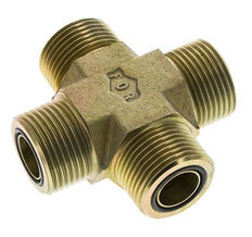 UN 1-3/16''-12 Male Zinc plated Steel Cross ORFS 400 Bar - Hydraulic