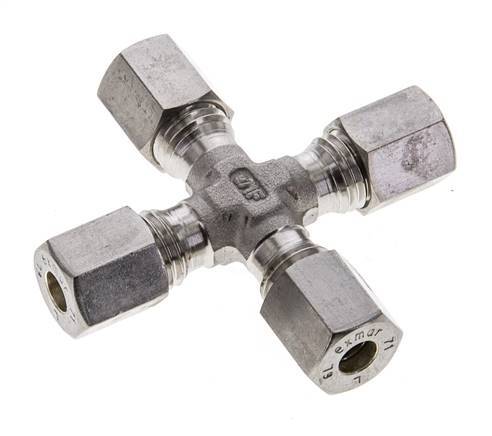 6L Stainless steel Cross Compression Fitting 315 Bar DIN 2353