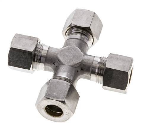 12S Stainless steel Cross Compression Fitting 630 Bar DIN 2353