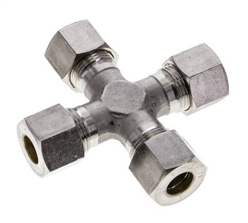 12S Stainless steel Cross Compression Fitting 630 Bar DIN 2353