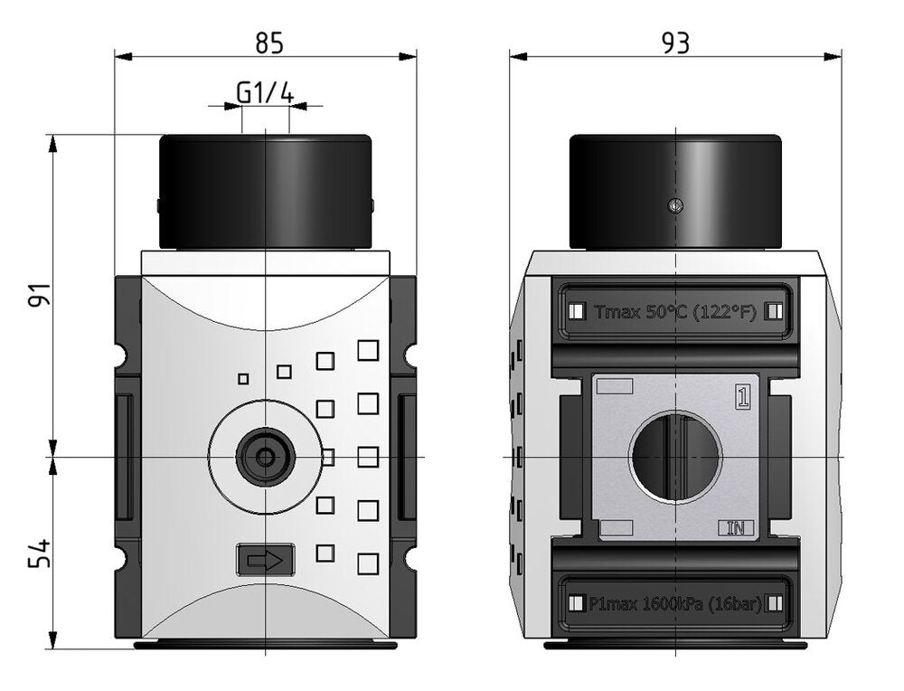 Pressure Regulator Pilot Operated G1'' 14600 l/min 0.5-16.0bar/7-232psi PA Futura 4