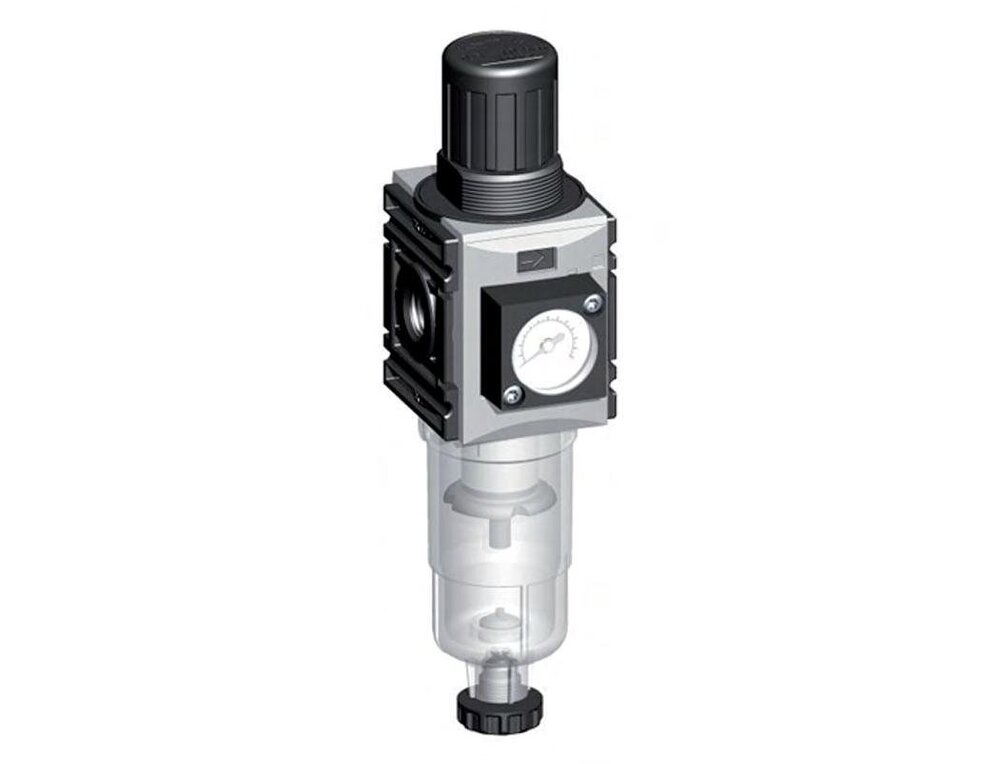 Filter-Regulator G1/4'' 1000 l/min 0.5-10.0bar/7-145psi Semi-Auto Metal Futura 0