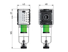 Pré-filtre 0.3microns G1/4'' 140l/min Semi-Auto Métal Futura 0