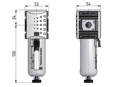 Filter 5microns G3/8'' 2200 l/min Auto Metal Futura 1