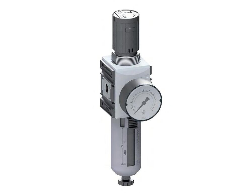 Filter-Regulator G1/4'' 2000 l/min 0.5-8.0bar/7-116psi Semi-Auto Metal Futura 1