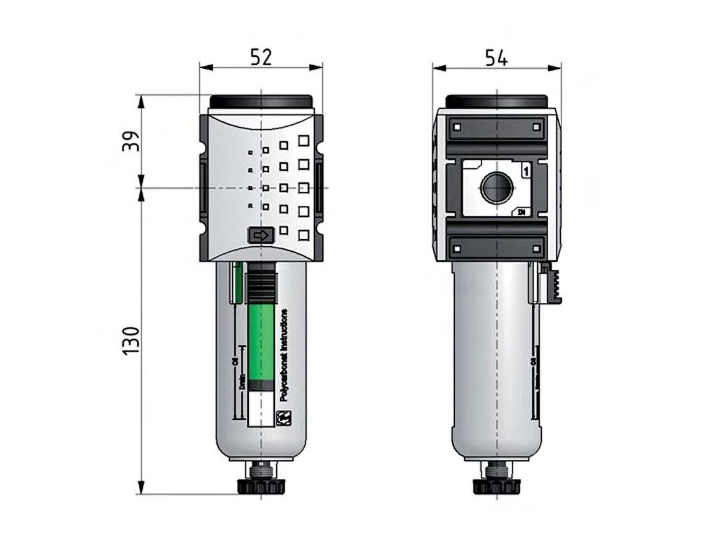 Pré-filtre 0.3microns G3/8'' 300l/min Auto Métal Futura 1