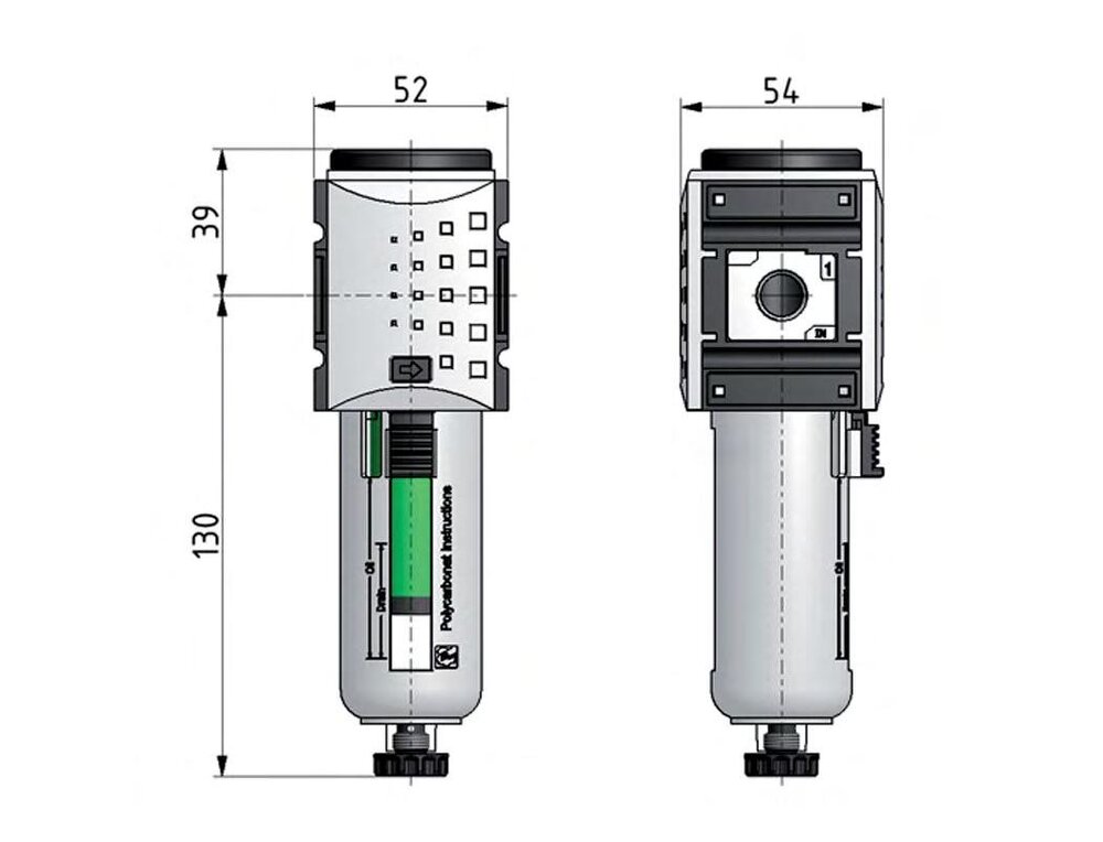 Pré-filtre 0.3microns G3/8'' 300l/min Auto Métal Futura 1