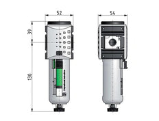 Pre-Filter 0.3microns G3/8'' 300 l/min Semi-Auto Metal Futura 1