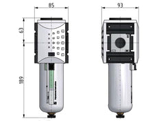 Pre-Filter 0.3microns G3/4'' 1500 l/min Semi-Auto Polycarbonate Futura 4