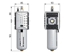 Lubrificateur G3/4'' en polycarbonate Futura 4