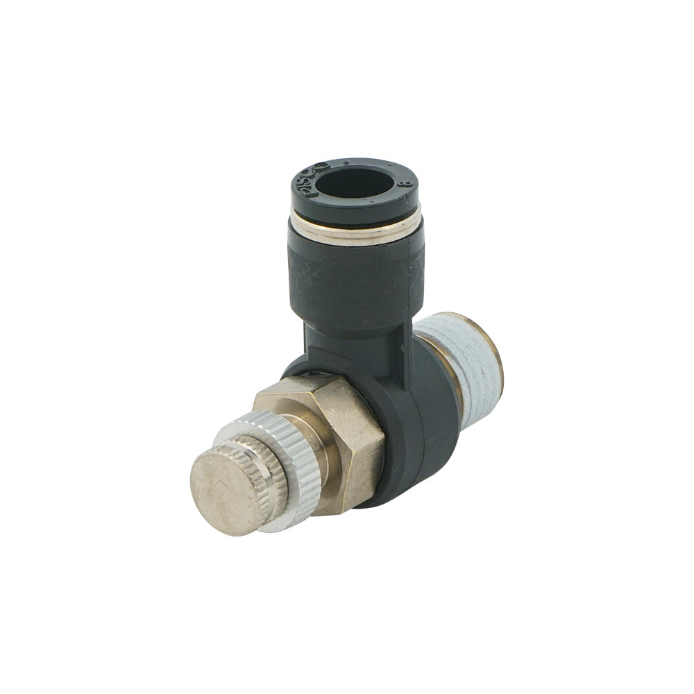 5/16" - R1/8" Elbow Pneumatic Needle Valve
