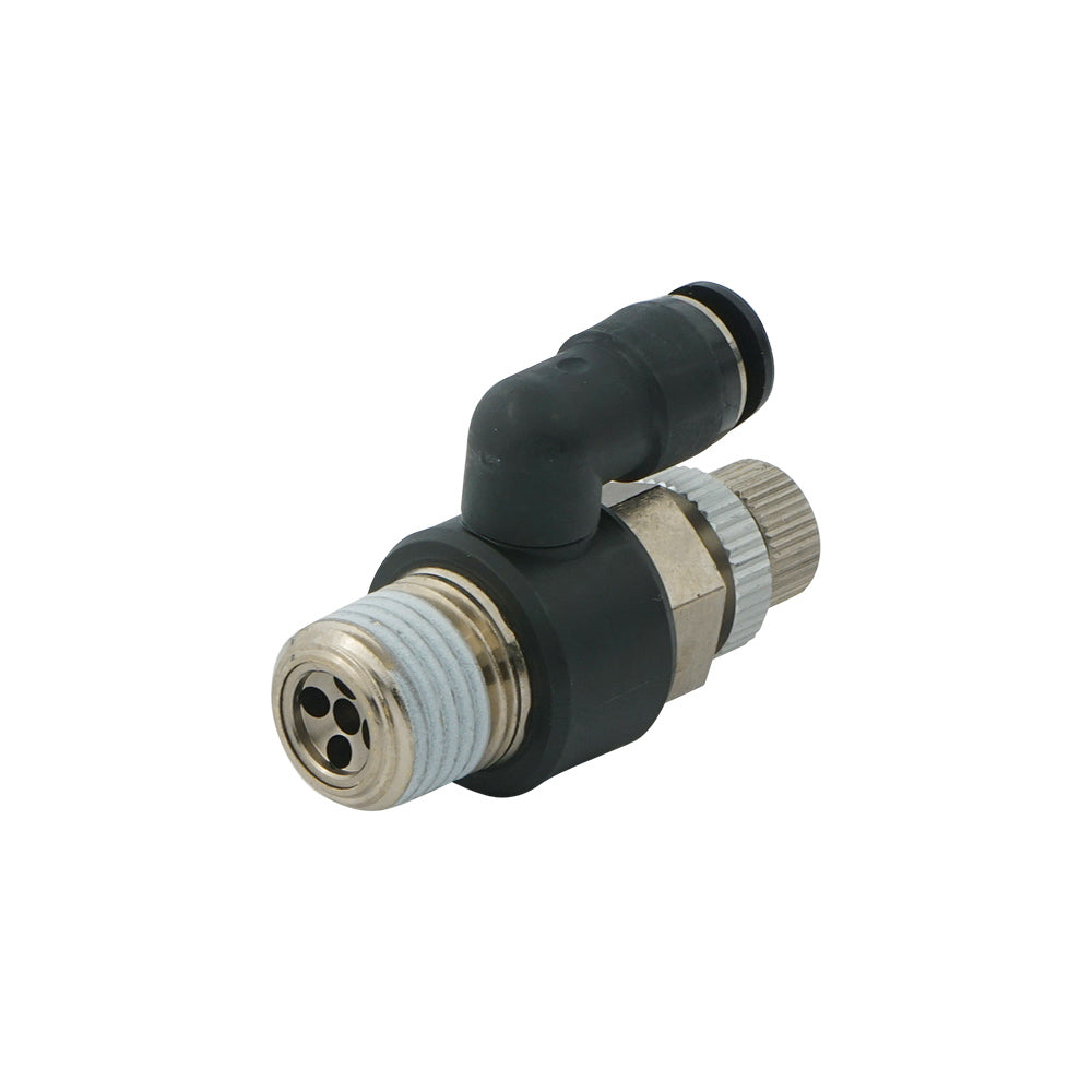 R3/8" - 3/8" Meter-Out Rotatable Flow Control Valve