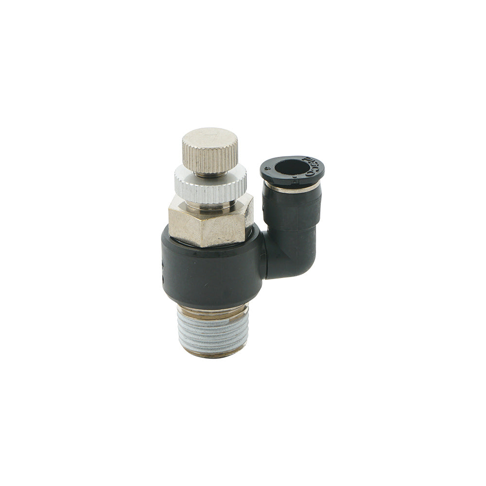1/4" - M5 Meter-In Rotatable Flow Control Valve
