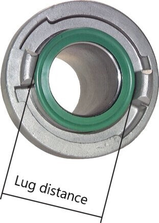 52-C (66 mm) Coupleur Storz en laiton Pilier de tuyau de 25 mm orientable à 50 degrés