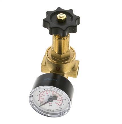 Reducteur de pression eau et air laiton G1/4'' 2.5 l/min 0.5-6 bar/7-87psi