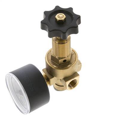 Water & Air Pressure Reducer Brass G1/4'' 2.5 l/min 0.5-25 bar/7-362psi