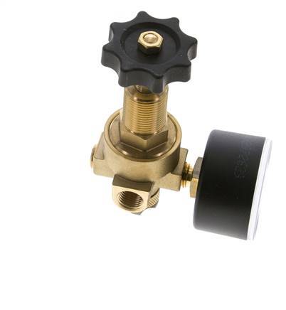 Reducteur de pression eau et air laiton G1/4'' 2.5 l/min 0.5-25 bar/7-362psi