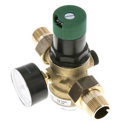 Réducteur De Pression De Filtre Laiton R3/4'' 52 L/Min 1.5-6 Bar/22-87Psi Eau Potable