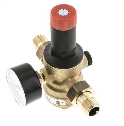 Filtre Réducteur de Pression Laiton R1/2'' 40 l/min 1.5-12 bar/22-174psi Eau Potable