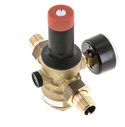 Filtre Réducteur de Pression Laiton R1/2'' 40 l/min 1.5-12 bar/22-174psi Eau Potable