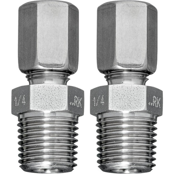 Connecteur de tuyau en acier inoxydable 6 mm vers G 1/4'' filetage externe [2 pièces].