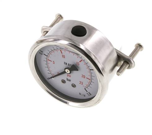 Manomètre à glycérine G1/4 raccord arrière 0 à 1,6 bar 63mm