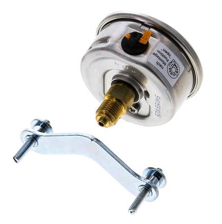 Manomètre à glycérine G1/4 raccord arrière 0 à 1,6 bar 63mm WIKA