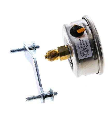 Manomètre à glycérine G1/4 raccord arrière 0 à 1,6 bar 63mm WIKA