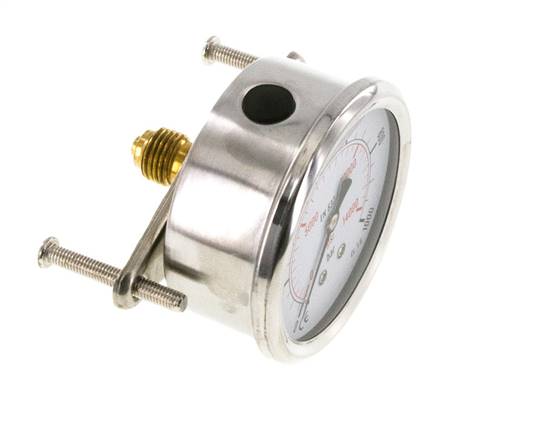 Manomètre à glycérine G1/4 raccord arrière 0 à 1000 bar 63mm