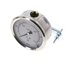 Manomètre à glycérine G1/2 raccord arrière 0 à 100 bar 100mm WIKA