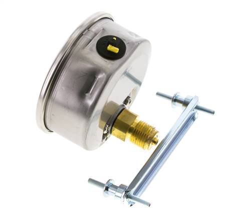 Manomètre à glycérine G1/2 raccord arrière 0 à 100 bar 100mm WIKA