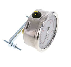 Manomètre à glycérine G1/2 raccord arrière 0 à 100 bar 100mm WIKA