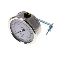Manomètre à glycérine G1/2 raccord arrière 0 à 10 bar 100mm WIKA