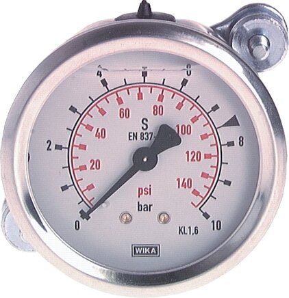 Manomètre à glycérine G1/2 raccord arrière -1 à 0,6 bar 100mm WIKA