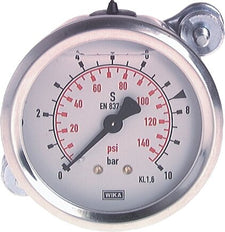 Manomètre à glycérine G1/2 raccord arrière -1 à 0,6 bar 100mm WIKA