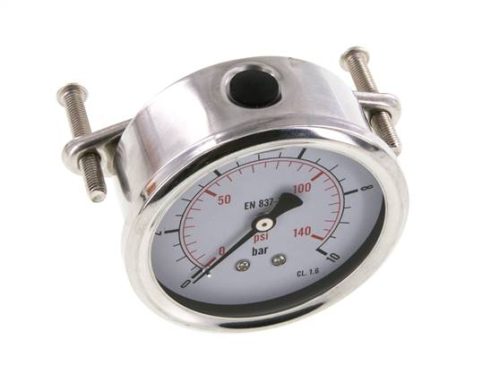 Manomètre à glycérine G1/4 raccord arrière 0 à 10 bar 63mm