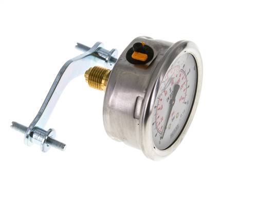 Manomètre à glycérine G1/4 raccord arrière 0 à 10 bar 63mm WIKA