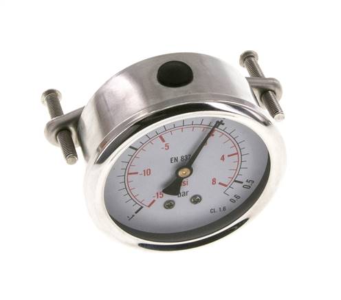 Manomètre à glycérine G1/4 raccord arrière -1 à 0,6 bar 63mm