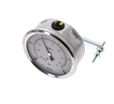 Manomètre à glycérine G1/2 raccord arrière -1 à 1,5 bar 100mm WIKA