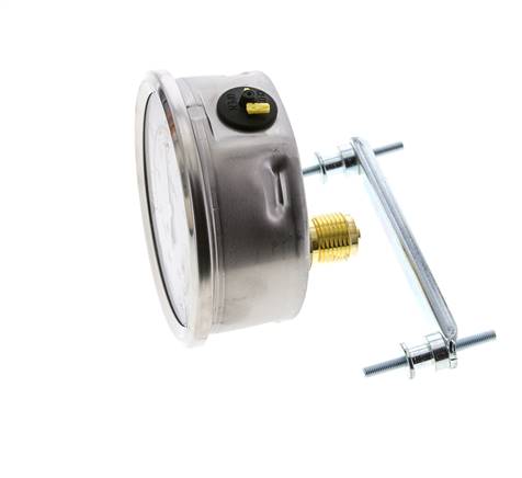 Manomètre à glycérine G1/2 raccord arrière -1 à 1,5 bar 100mm WIKA