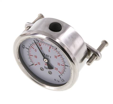 Manomètre à glycérine G1/4 raccord arrière -1 à 1,5 bar 63mm