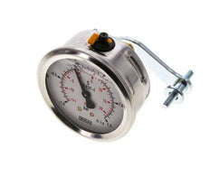 Manomètre à glycérine G1/4 raccord arrière -1 à 1,5 bar 63mm WIKA