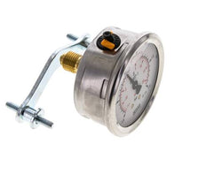 Manomètre à glycérine G1/4 raccord arrière -1 à 1,5 bar 63mm WIKA