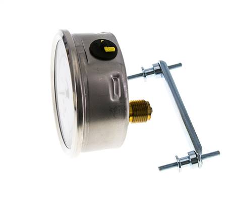 Manomètre à glycérine G1/2 raccord arrière 0 à 1 bar 100mm WIKA