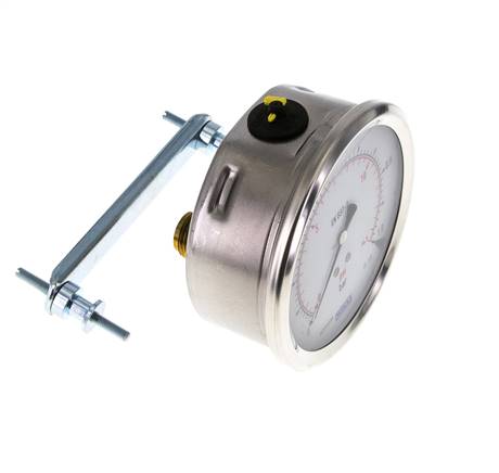 Manomètre à glycérine G1/2 raccord arrière 0 à 1 bar 100mm WIKA