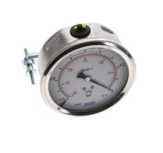 Manomètre à glycérine G1/2 raccord arrière -1 à 0 bar 100mm WIKA