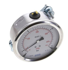 Manomètre à glycérine G1/2 raccord arrière -1 à 15 bar 100mm WIKA