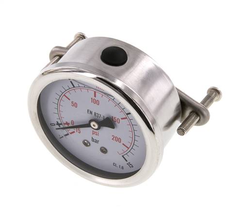 Manomètre à glycérine G1/4 raccord arrière -1 à 15 bar 63mm